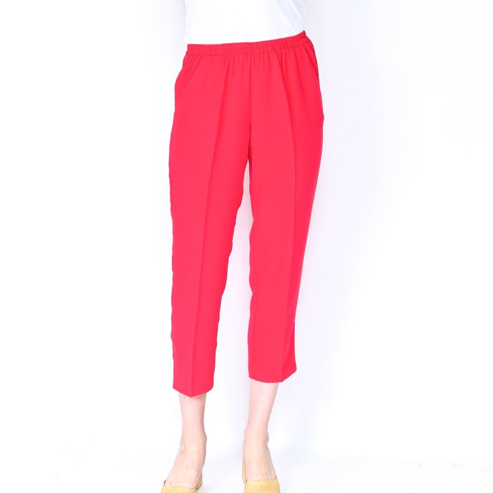 AMANDA UPRICHARD Albany Cherry Pink Cropped Pant - Picture 1 of 6